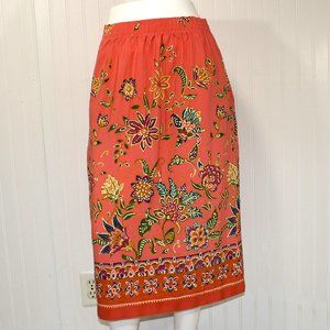 VINTAGE MAGGIE SWEET Floral Print Border Skirt